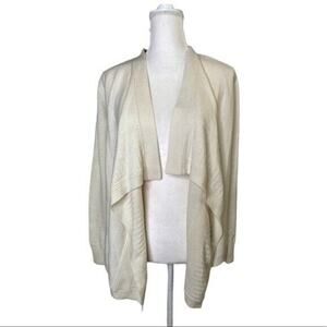 Club Monaco Beige Cashmere wrap cardigan sweater sz XS small knit ribbed